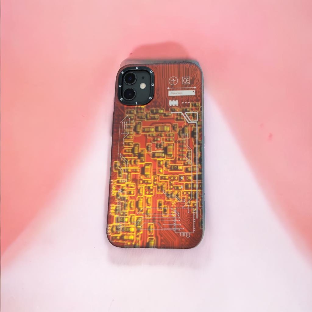 Techno Art AI Future Electric Circuit Retro IMD Chip Digital Mother Board Holographic Cover